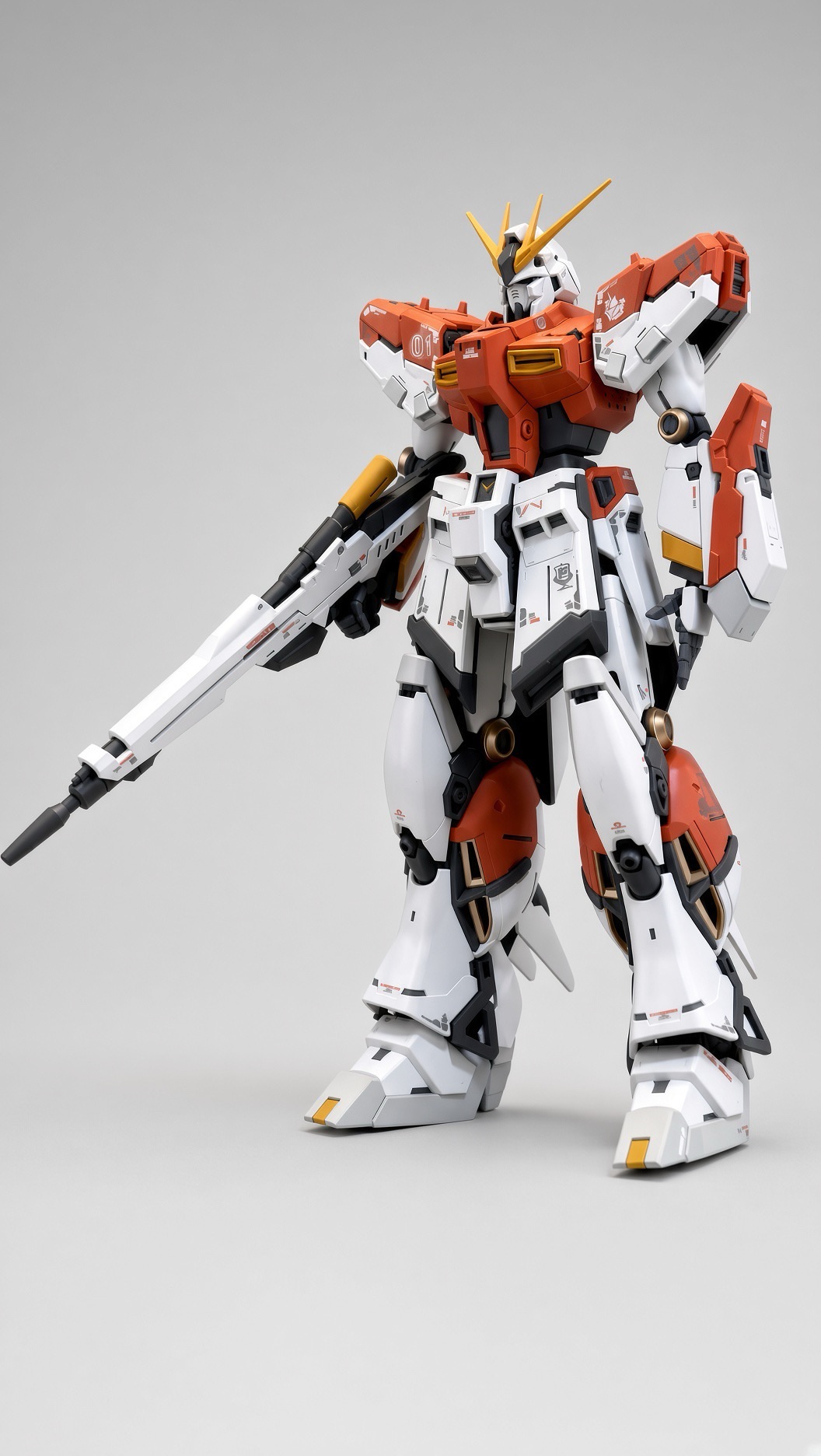 シールドとフィン・ファンネルを外したRG Hi-νガンダムの正面